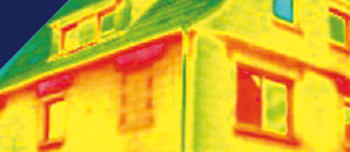 Thermobild einer Hausfassade