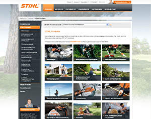 Screenshot Stihl Website
